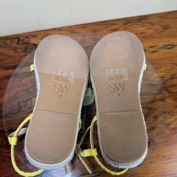 Stuart Weitzman Mykonos Braided Strap Espadrille Flat in lemon yellow - 7 - Picture 14 of 14
